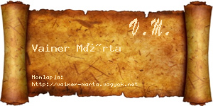 Vainer Márta névjegykártya