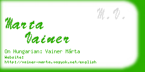 marta vainer business card
